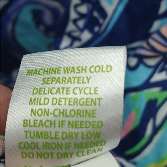 Lilly Pulitzer Edna Shift Swing Dress in Hanging with Fronds Print Blue Small - Picture 7 of 8